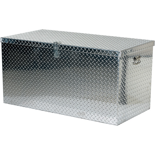 Aluminum Treadplate Portable Tool Box, 25-1/16" D x 49-1/4" W x 24" H, Silver Fastek