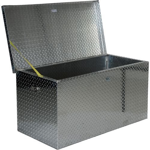 Aluminum Treadplate Portable Tool Box, 25-1/16" D x 49-1/4" W x 24" H, Silver Fastek