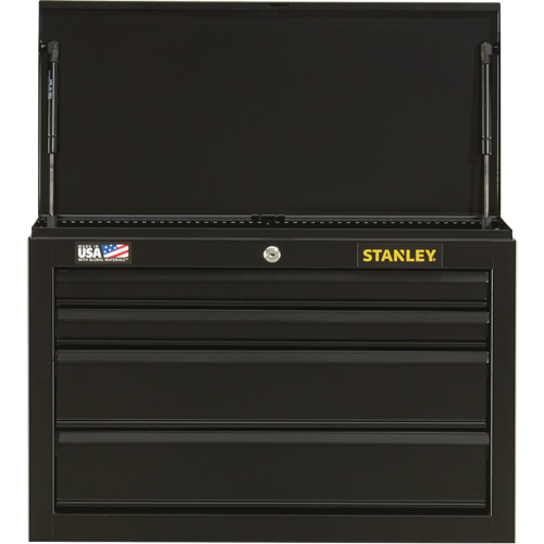 100 Series Tool Chest, 26" W, 4 Drawers, Black Fastek