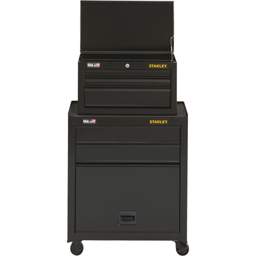 100 Series Tool Chest & Cabinet, 5 Drawers, 26-1/2" W x 14" D x 43-1/2" H, Black Fastek
