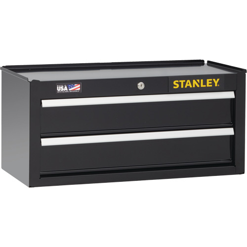 300 Series Middle Tool Chest, 26" W, 2 Drawers, Black Fastek