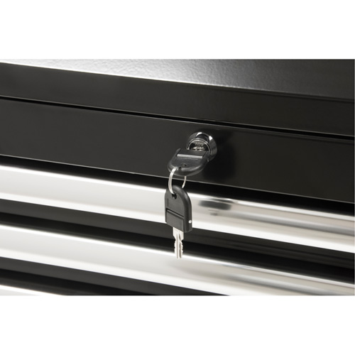 Industrial Tool Chest, 26" W, 4 Drawers, Black Fastek