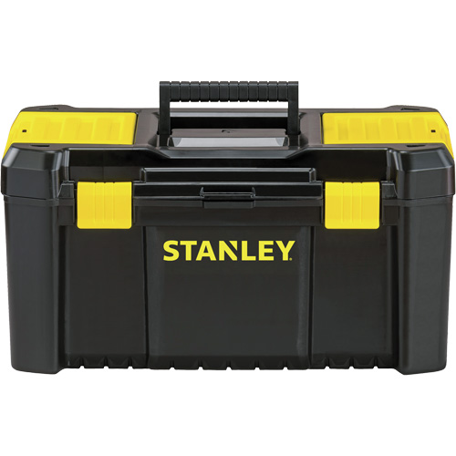 Essential&reg; Tool Box with Tray, 19" W x 9-7/8" D x 9-3/4" H, Black/Yellow Fastek
