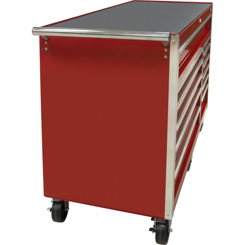 Industrial Tool Cart, 12 Drawers, 56" W x 24-1/2" D x 38-1/8" H, Red Fastek