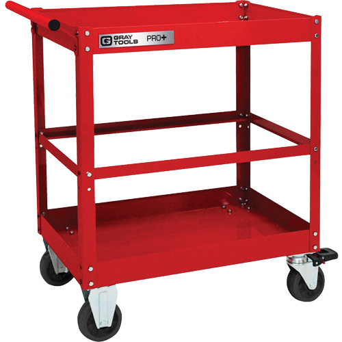 PRO+ Series Heavy-Duty Utility Cart, 2 Tiers, 30-1/5" x 38-1/3" x 19-1/2" Fastek