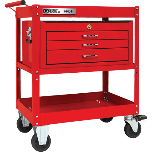 PRO+ Series Heavy-Duty Utility Cart with Intermediate Chest, 2 Tiers, 30-1/5" x 38-1/3" x 19-1/2" Fastek