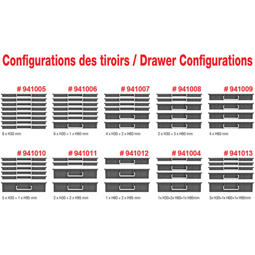 Coffre &agrave; outils mobile avec tiroirs, 6 tiroirs, 22-4/5" la x 15" p x 18" h, Noir Fastek