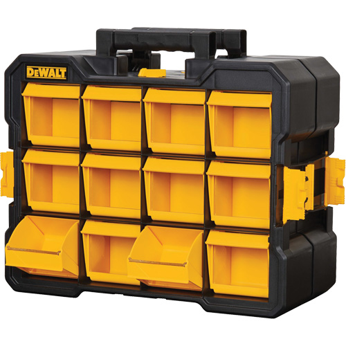 Flip-Bin Organizer, 3-7/8" W x 17-3/4" D x 13-7/8" H, Black/Yellow Fastek