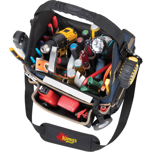 Porte-outils &eacute;lectrique/CHVAC &agrave; base moul&eacute;e, Polyester balistique, 20 pochettes, Noir/Bleu Fastek