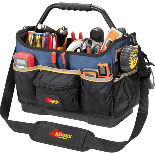 Boîte &agrave; outils ouverte &agrave; base moul&eacute;e, Polyester balistique, 17 pochettes, Noir/Bleu Fastek