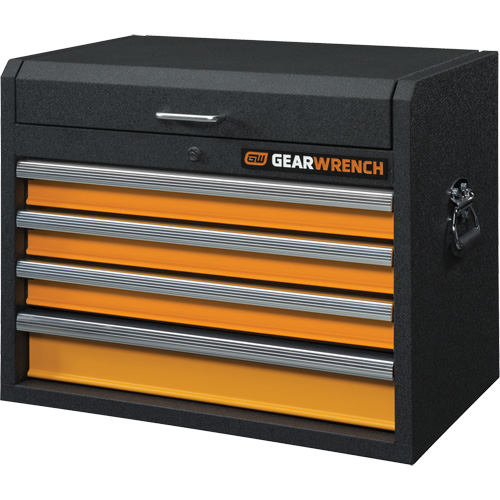 GSX Series Tool Chest, 26" W, 4 Drawers, Black/Orange Fastek
