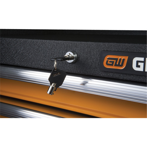 GSX Series Tool Chest, 26" W, 4 Drawers, Black/Orange Fastek