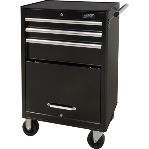 Industrial Tool Cart, 3 Drawers, 29-4/5" W x 21-1/5" D x 38-4/5" H, Black Fastek