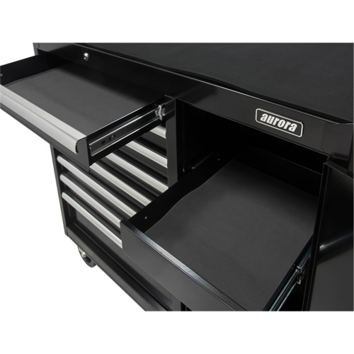 Industrial Tool Cart, 8 Drawers, 44-3/10" W x 21-1/10" D x 36-7/10" H, Black Fastek