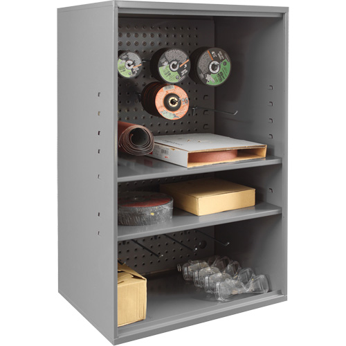 Armoire d'entreposage de produits abrasifs avec panneau perfor&eacute;, Acier, 19-7/8" x 14-1/4" x 32-3/4", Gris Fastek
