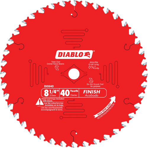 Contractor Saw Blades - Finishing Saw Blades, 8-1/4", 40 Teeth, Wood Use Fastek