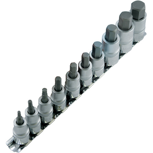 Jeu de douilles m&eacute;triques HSW3812-10M, Hexagonale, Prise 1/2"/3/8", 10 mr Fastek