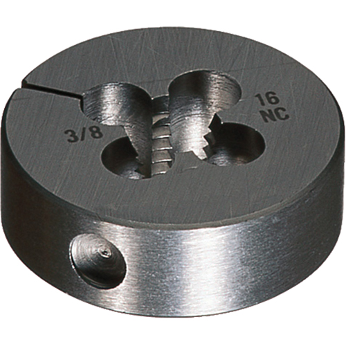 Round Adjustable Die, Bright Finish, 5/8"-11 Thread, High Speed Steel Fastek
