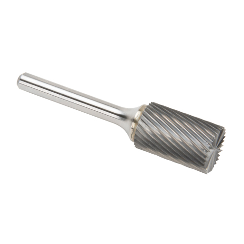 Solid Carbide Burrs - Cylinder Shape with End Cut, SB-6, 3/5" Dia., 1/4" Shank, 24.4 mm Depth of Cut Fastek