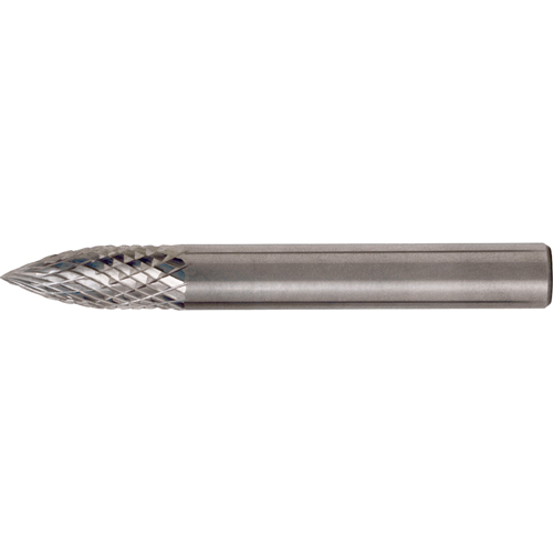 Solid Carbide Burrs - Tree Shape Pointed End, SG-13, 1/2" Dia., 1/4" Shank, 3/4" Depth of Cut Fastek