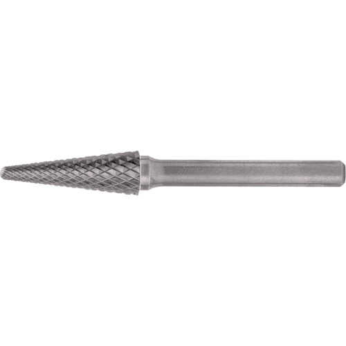Solid Carbide Burrs - Taper Shape Radius End 14°, 1/4" Shank Fastek