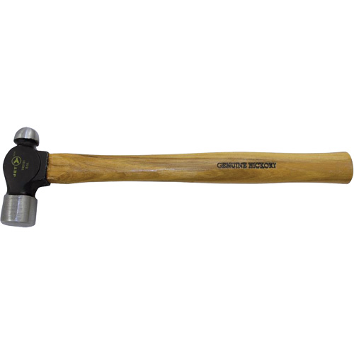 Heavy-Duty Hickory Handle Ball Pein Hammer, 24 oz. Head Weight, Plain Face, Wood Handle Fastek