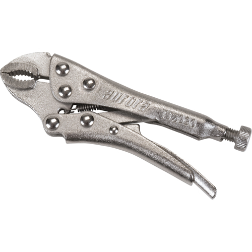Locking Pliers with Wire Cutter, 4" Length, Curved Jaw Fastek