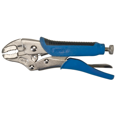 Locking Pliers with Wire Cutter, 5" Length, Curved Jaw Fastek
