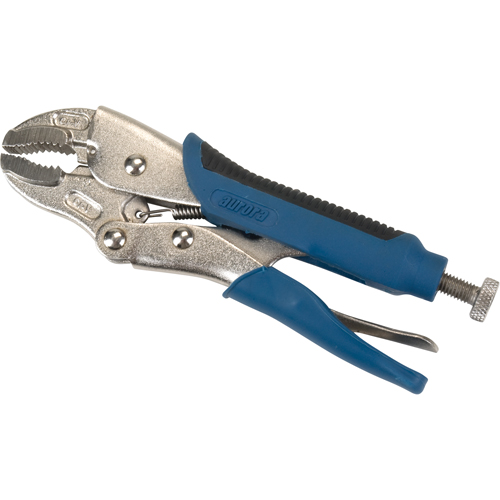 Locking Pliers with Wire Cutter, 7" Length, Curved Jaw Fastek