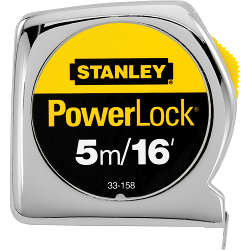 PowerLock&reg; Measuring Tape, 1"/16ths of an Inch x 16', 16th Milimeters Graduations Fastek