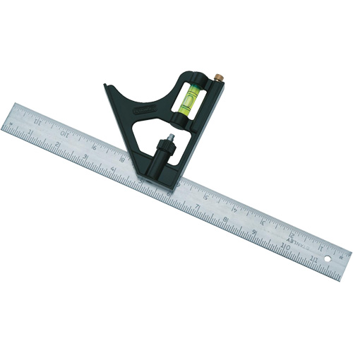 Combination Square, 12" L, 1/8"/1/16"/1/32" Graduations Fastek