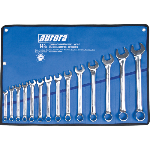 Wrench Set, Combination, 14 Pieces, Metric Fastek