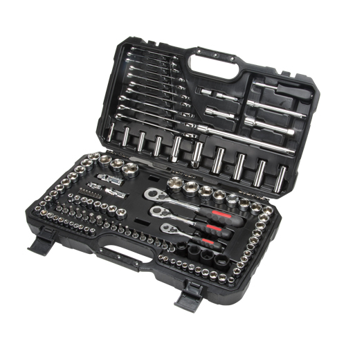 1/4", 3/8" & 1/2" Drive SAE/Metric Socket & Wrench Set, 120 Pcs, Deep Fastek