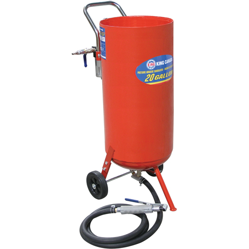 Pressure Abrasive Sandblasters, 6-25 CFM, 16.6 Gal. (20 US Gal) Tank Fastek