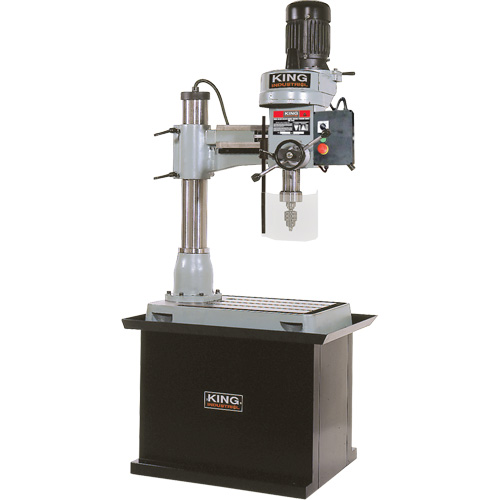 Radial Drilling Machine with Stand, 1/2" Chuck, 5 Speed(s), 19-5/8" W x 21-5/8" L, #3 Morse Fastek