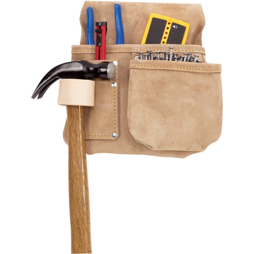Half Carpenter Apron, Multiple Tool Holder, Leather, 4 Pockets Fastek