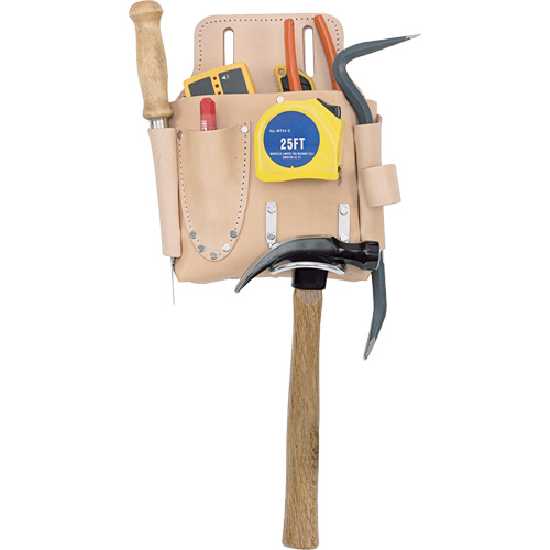 Drywall Tool Pouch, Tool Holder, Leather, 7 Pockets Fastek
