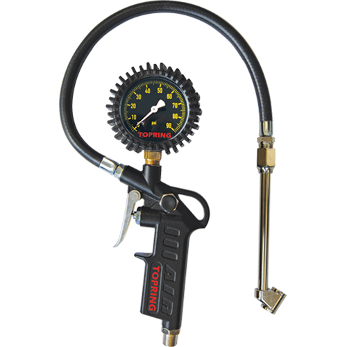 Tire Pressure Gauges - Dual Wheel Type- Pistol Grip Dial Inflator Gauges Fastek