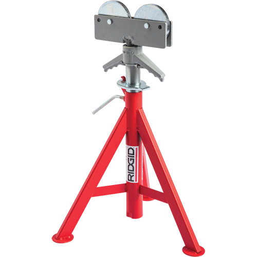 Roller Head Low Pipe Stand #RJ-98, 59-104 cm Height Adjustment, 12" Max. Pipe Capacity, 1000 lbs. Max. Weight Capacity Fastek
