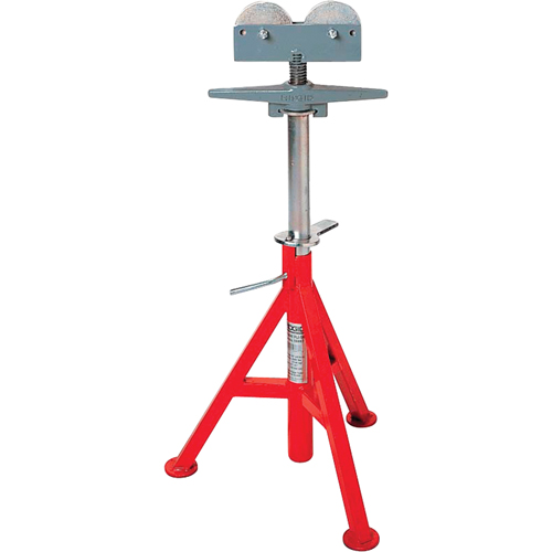 Roller Head  High Pipe Stand #RJ-99, 82-140 cm Height Adjustment, 12" Max. Pipe Capacity, 1000 lbs. Max. Weight Capacity Fastek