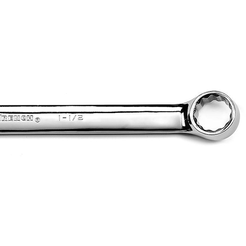 12-Point Long Pattern Combination Wrench, 12 Point, 1-1/2", Chrome/Polished Finish Fastek