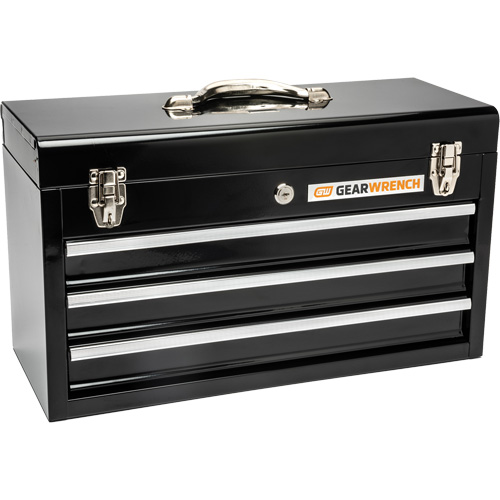 Boîte &agrave; outils portative, 20" la, 3 tiroirs, Noir Fastek