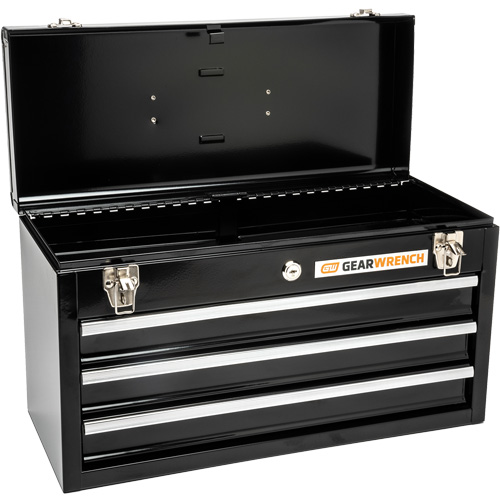Boîte &agrave; outils portative, 20" la, 3 tiroirs, Noir Fastek