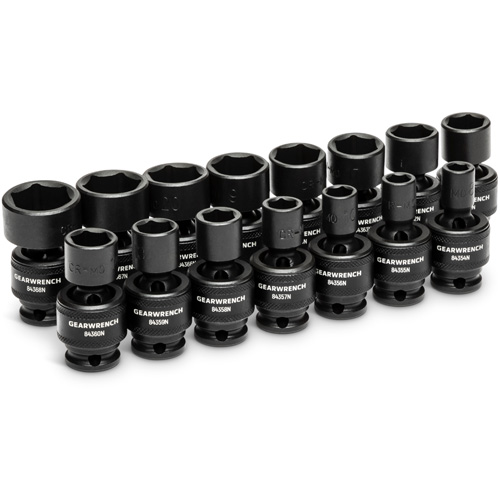 15-Piece 3/8" Drive 6 Point Universal Impact Metric Flex Socket Set Fastek