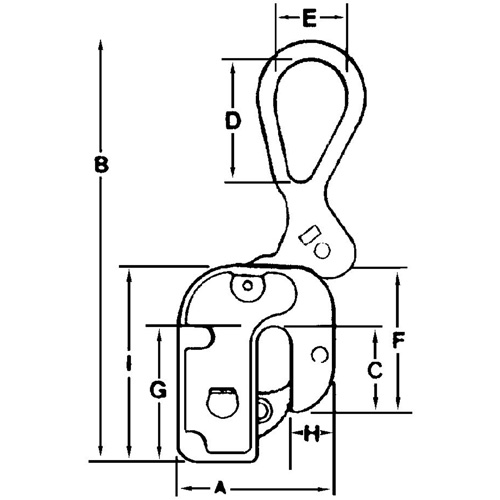GX Structural Short Leg Plate Clamp, 4000 lbs. (2 tons), 1/16" - 7/8" Jaw Opening Fastek