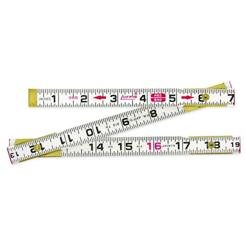 Red End&reg; Rule, 2 m L, Wood, 1 mm Graduations Fastek