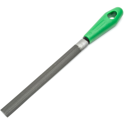 Double Cut File with Green Handle, Half Round, 8", Bastard Fastek