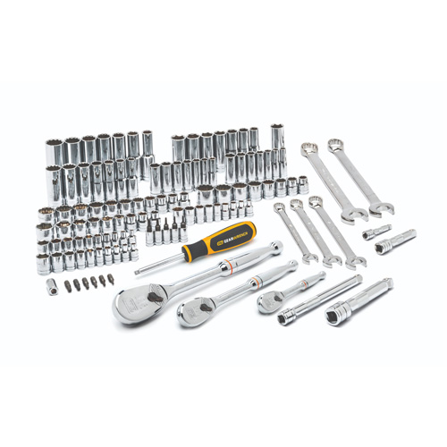 1/4", 3/8" & 1/2" Drive 6 & 12 Point Standard & Deep SAE/Metric Mechanics Tool Set Fastek