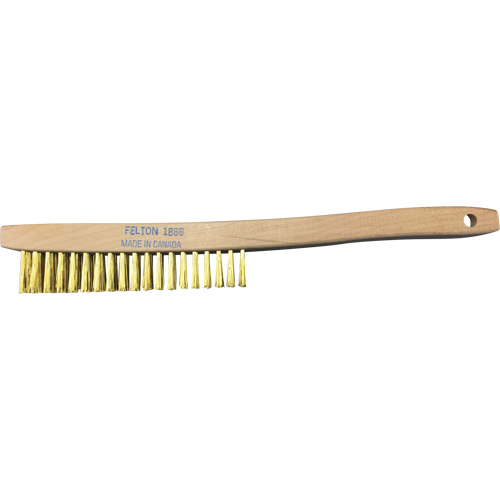 Curved-Handle Scratch Brushes, Brass, 4 x 19 Wire Rows, 14" Long Fastek