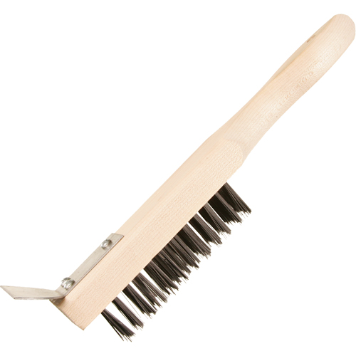 Brosse de nettoyage avec racloir, Acier, 5 x 13 rangs de fils, Longueur 11-3/8" Fastek